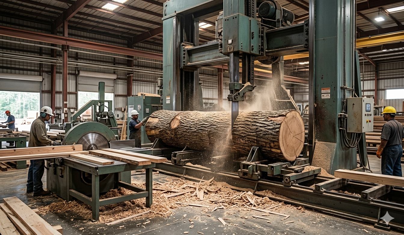 Woodworking band saws circular saws and chainsaw machinery
