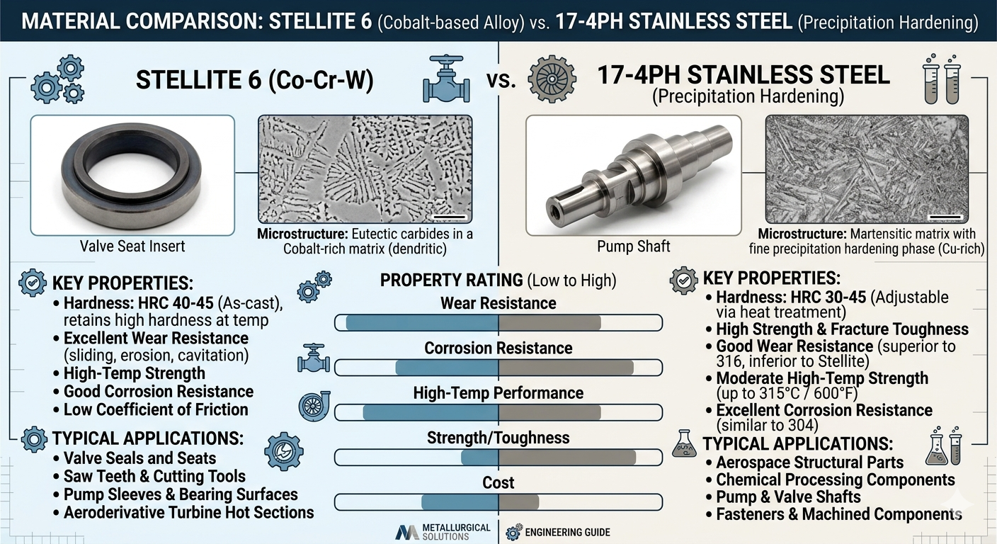 Stellite 6 vs 17-4PH Stainless Steel: Which is Right for Your Application?